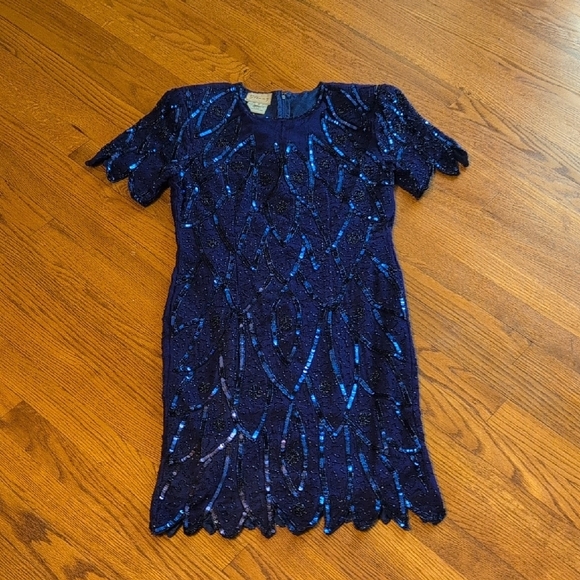 Stenay - Vintage Blue Sequin Flapper Dress - Picture 1 of 5